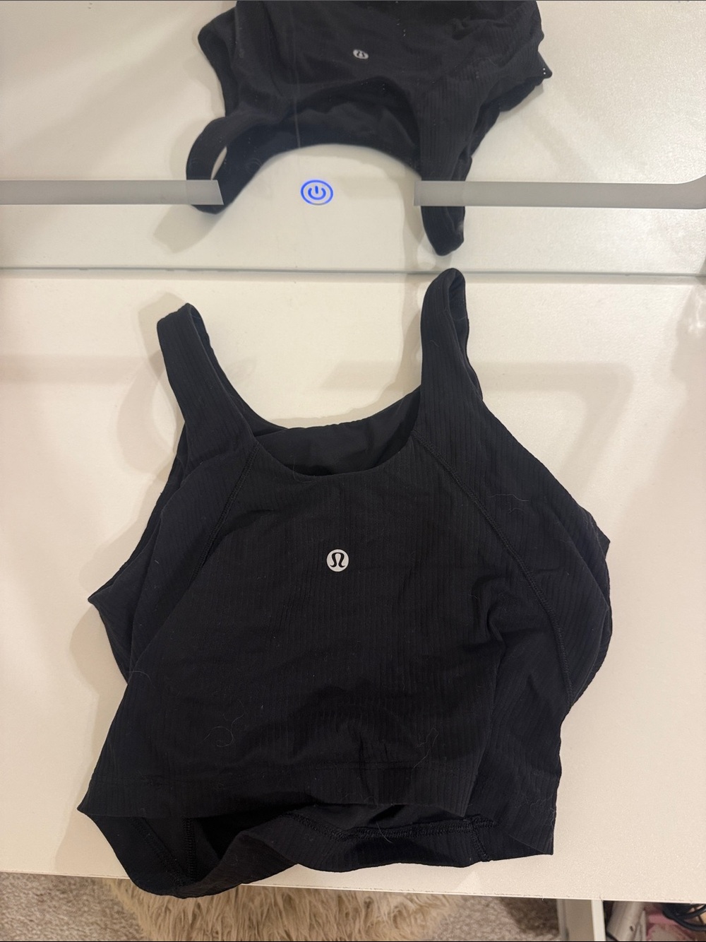 lululemon athletica Black Ribbed Scoop Neck Tank
